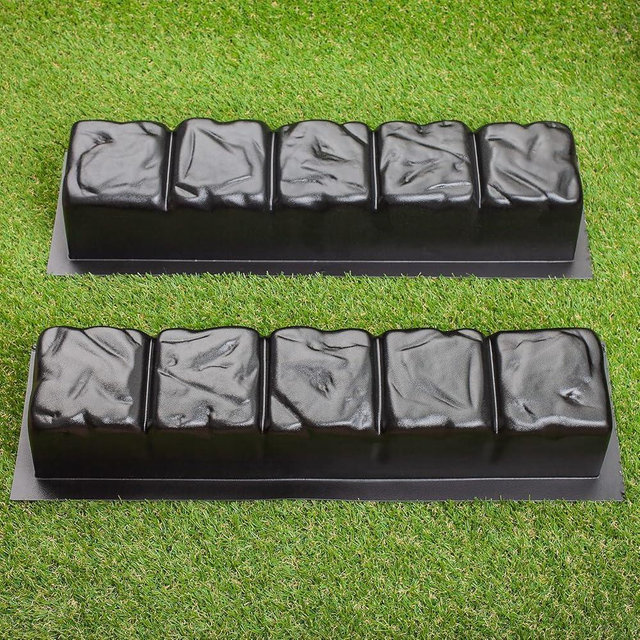 BETONEX 2 pcs 23.34 inch Straight Edge Stone Concrete Mold Plastic ABS 2mm Cement Molds - Concrete Edging Molds - Landscape Edging Mold Precast Casting Log Stone Border Stampcrete Concrete Mold