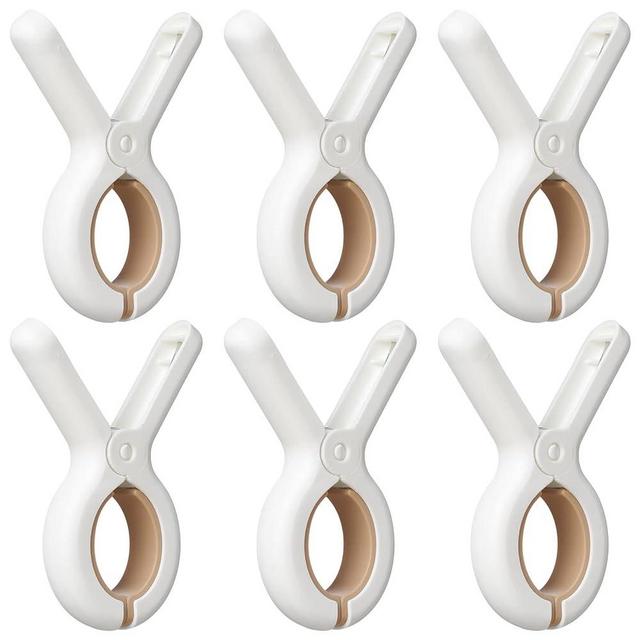 6 Pack Plastic Clothes Pins with Strong Anti-Rust Springs,Heavy Duty Beach Towel Clips,Laundry Clothespins to Keep Your Towel, Clothes, Blankets to Dry on Clothesline and Hanging Rack
