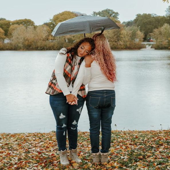 Our first kiss and third date were on the bank of the Grand River.