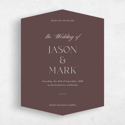 Brown Diamond Wedding Save the Date - Gavin Portrait