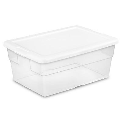 Sterilite 16 Qt Clear Storage Box White Lid