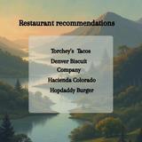 Restaurant Recommendations