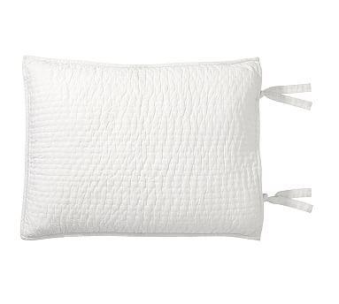 Pick-Stitch Handcrafted Sham, Standard, White