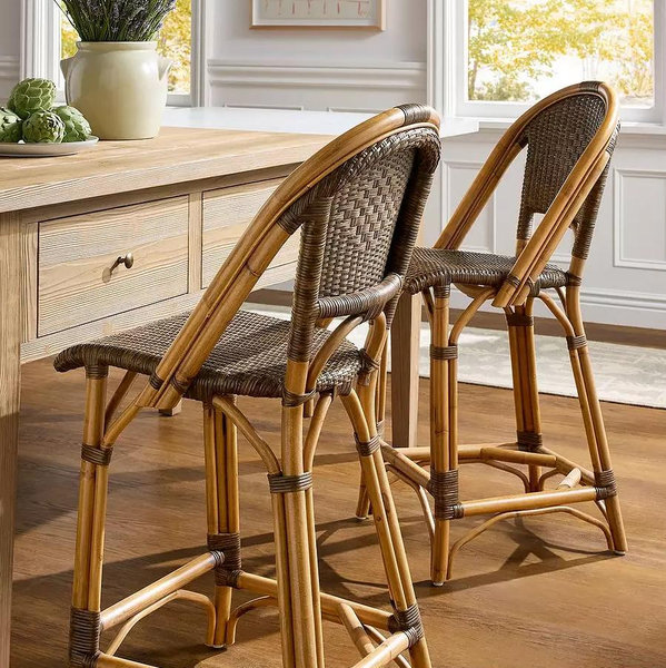 Sunwashed Riviera Rattan Counter Stool