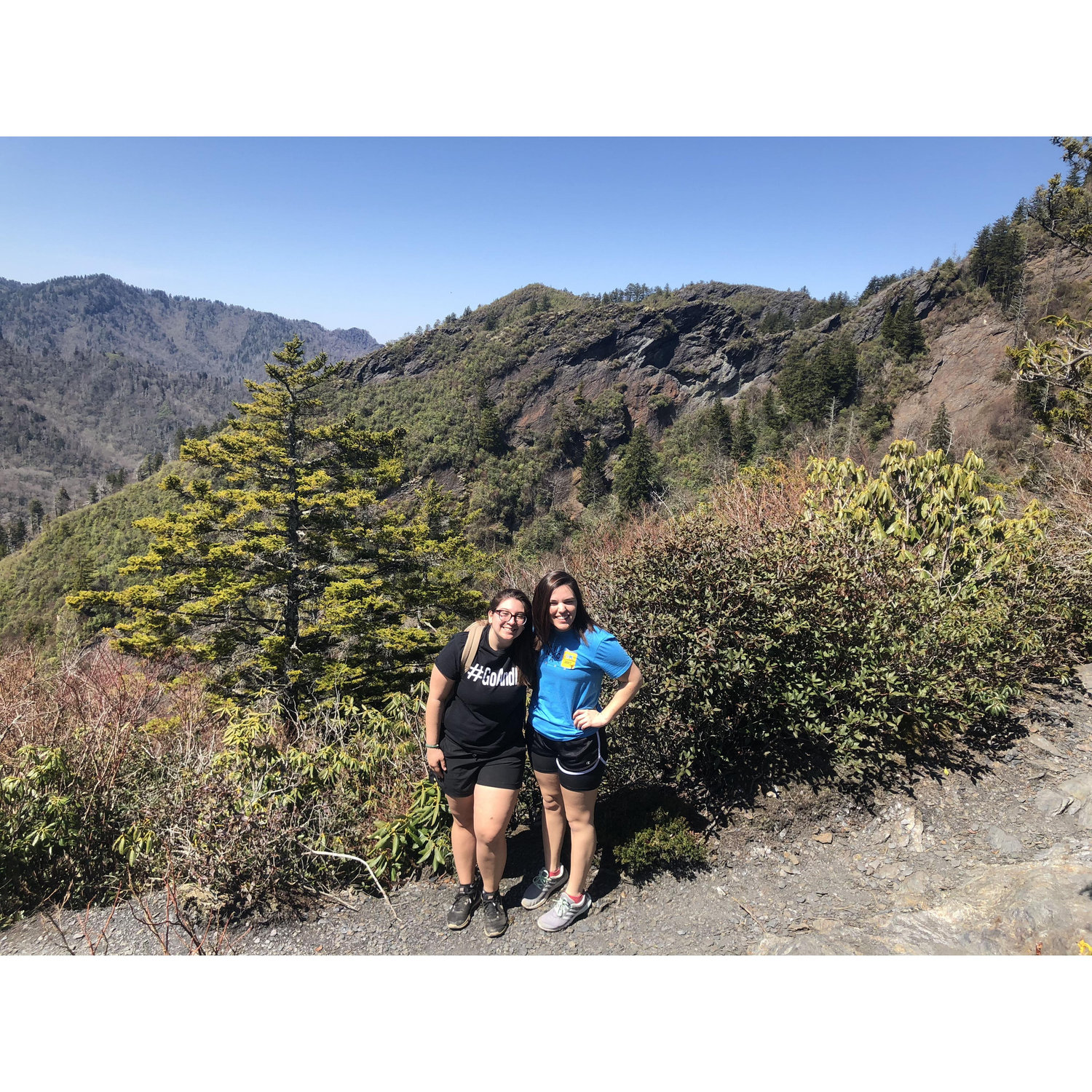 Our first photo together - Leading a college trip in the Smokey Mountains (why did someone have us lead a hike?! No idea)
