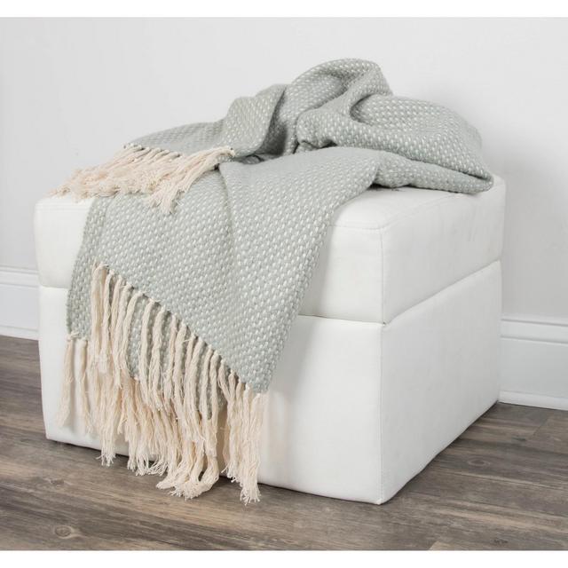 50"x60" Crosshatch Throw Blanket Mint Green - Rizzy Home