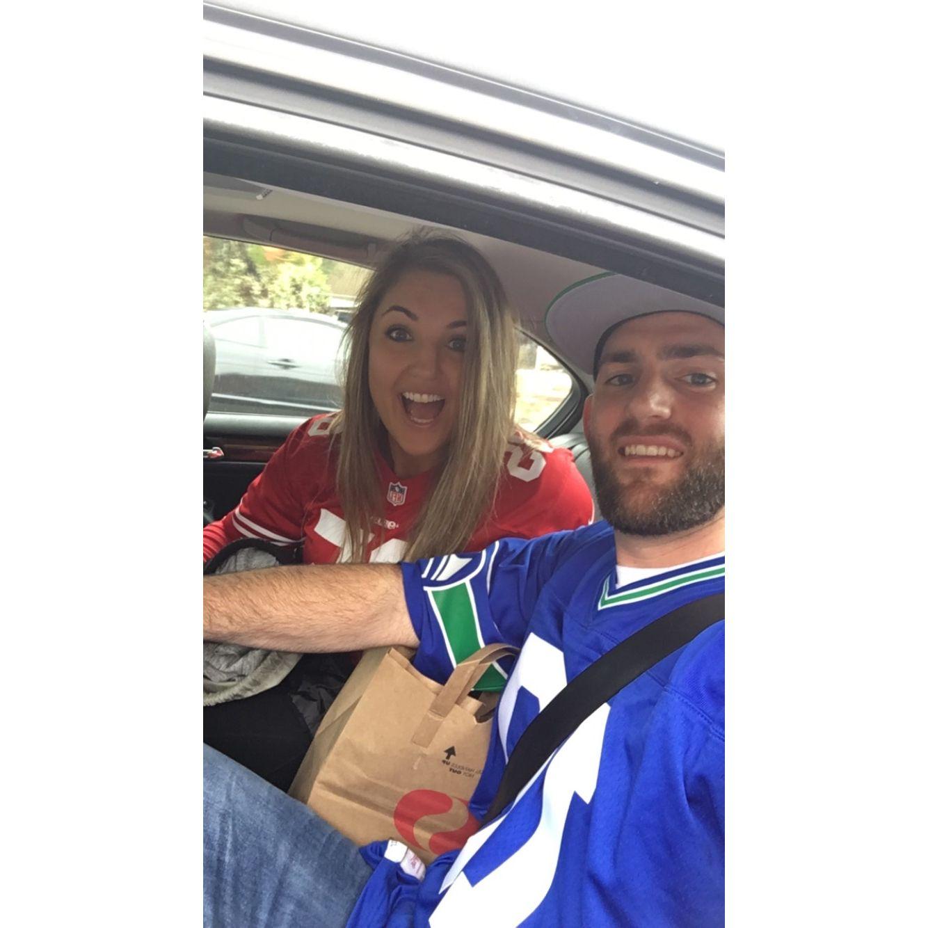 Our first picture together and of course it's in our jerseys - November 2018