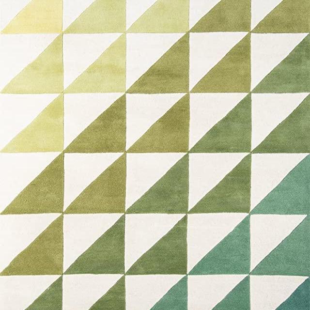 Novogratz Delamr Collection Agatha Side Triangles Area Rug, 8'0" x 10'0", Lime Green