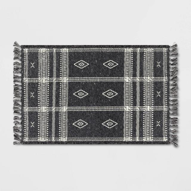 2'3"x3'9" Southwest Plaid Accent Rug Gray - Project 62™