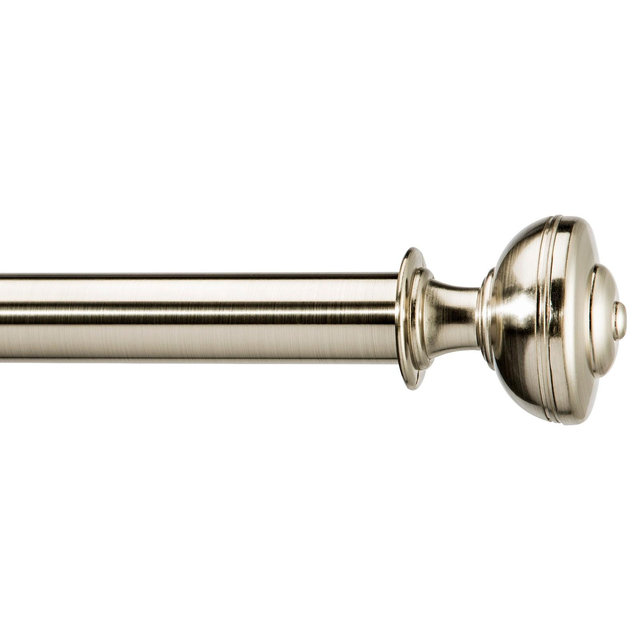 Knob Drapery Rod Set - Brushed Nickel (36-66")- Threshold™