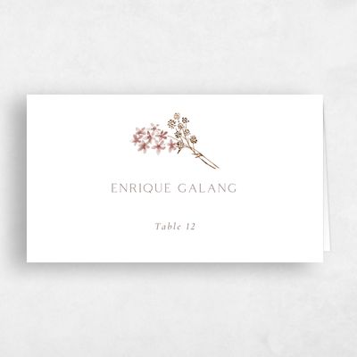 Clay Brown Wedding Place Card - Rydal