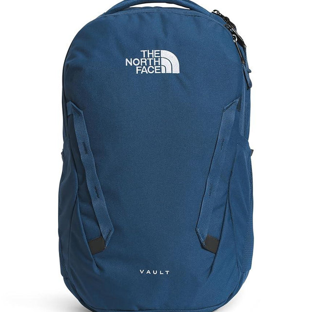 THE NORTH FACE Vault Everyday Laptop Backpack | Commuter Travel Bag with Water-Repellent Finish, Spacious Main Compartment, Shady Blue/TNF White-NPF, One Size