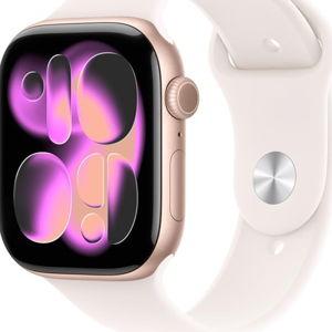 Apple Watch Series 11 [GPS 46mm] Smartwatch with Rose Gold Aluminum Case with Light Blush Sport Band - M/L. Sleep Score, Fitness Tracker, Health Monitoring, Always-On Display, Water Resistant