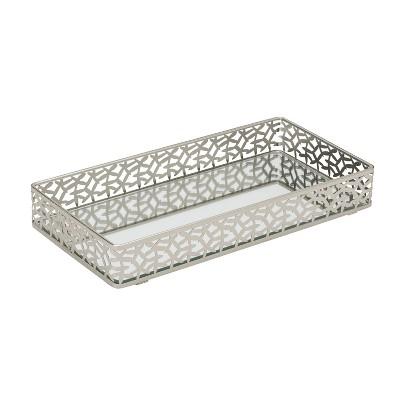 Bathroom Tray Silver - Home Details