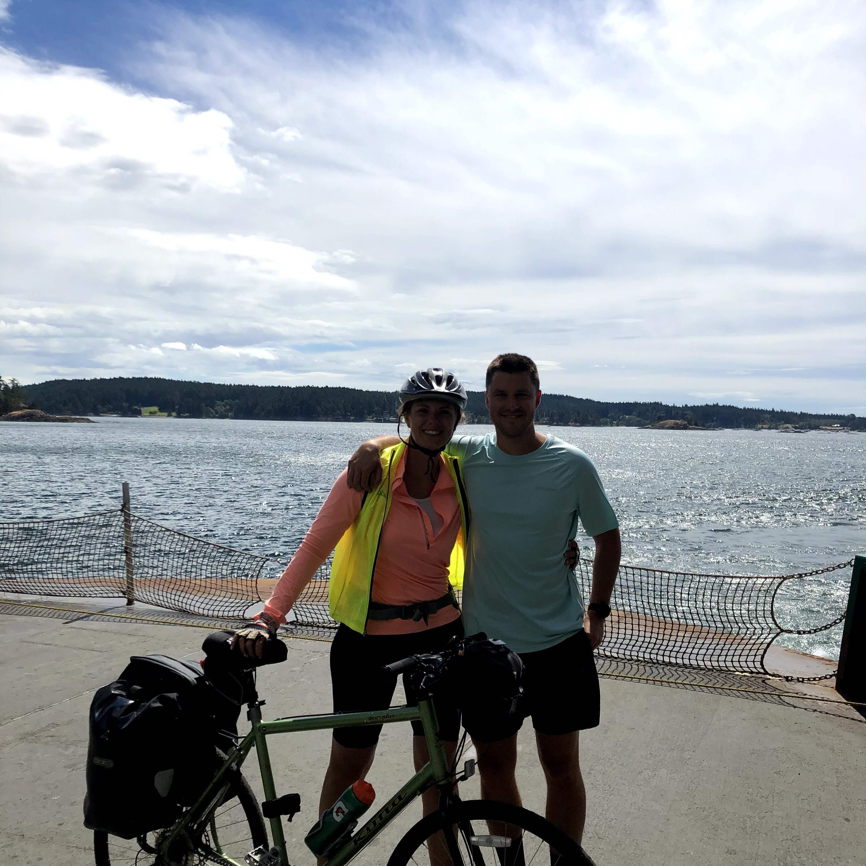 Embarking on our bike tour of the San Juan Islands. 2020.