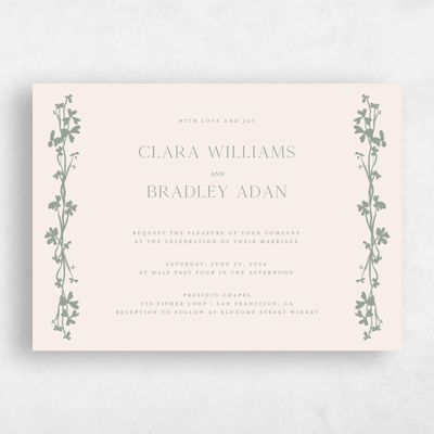 Sage, Green Wedding Invitation - Matienzo Landscape