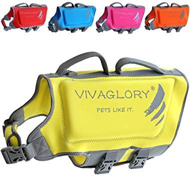 Premium Neoprene Dog Life Jackets with Superior Buoyancy and Rescue Handle, Skin-Friendly & Durable, Available in 5 Bright Colors & 5 Sizes