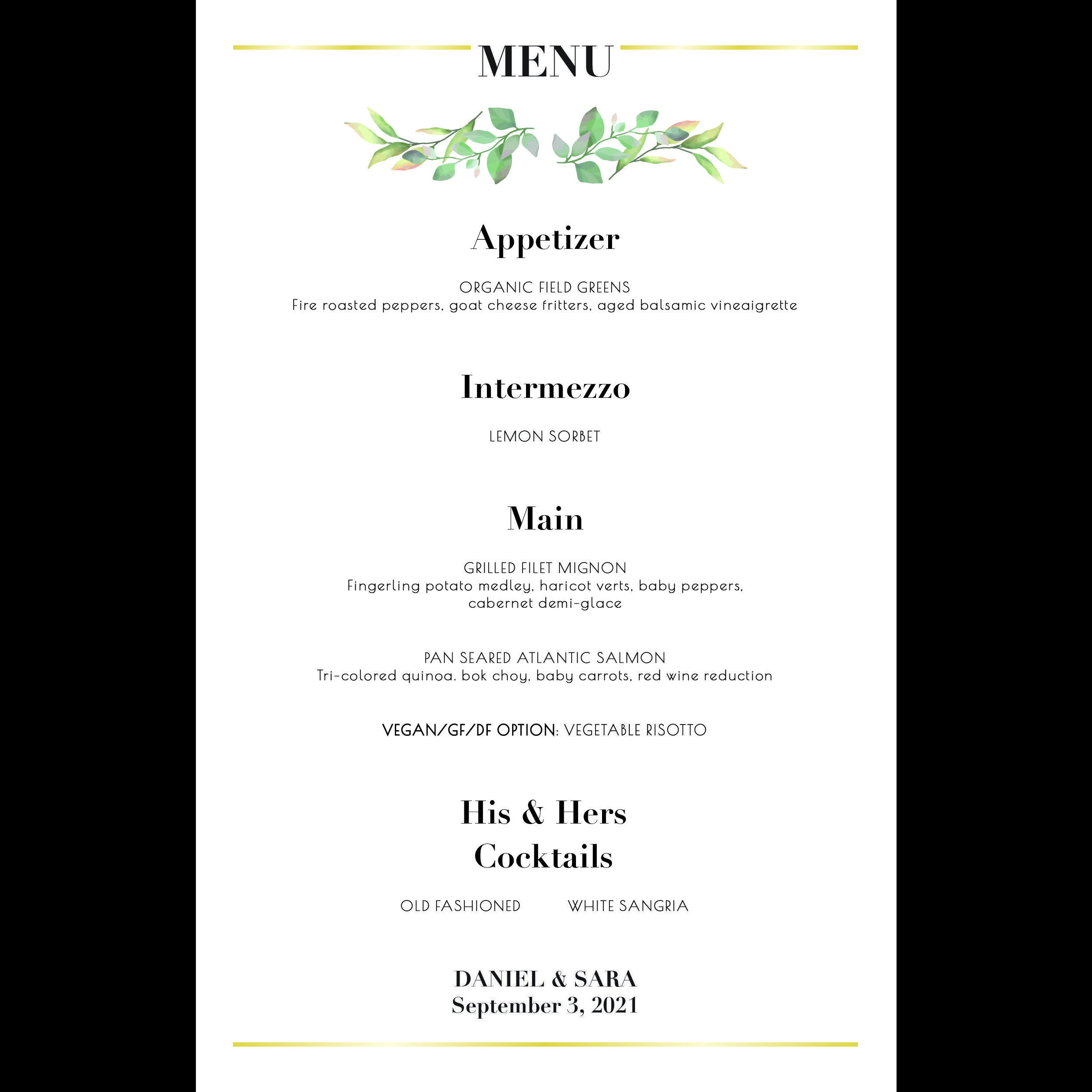 Our Menu