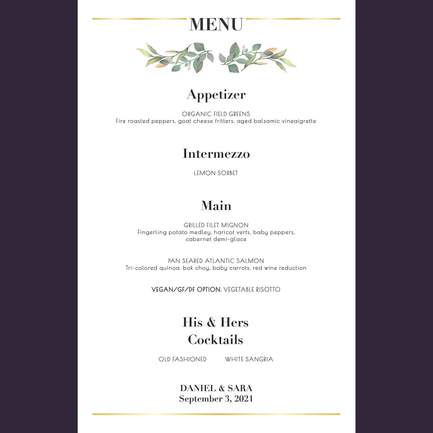 Our Menu