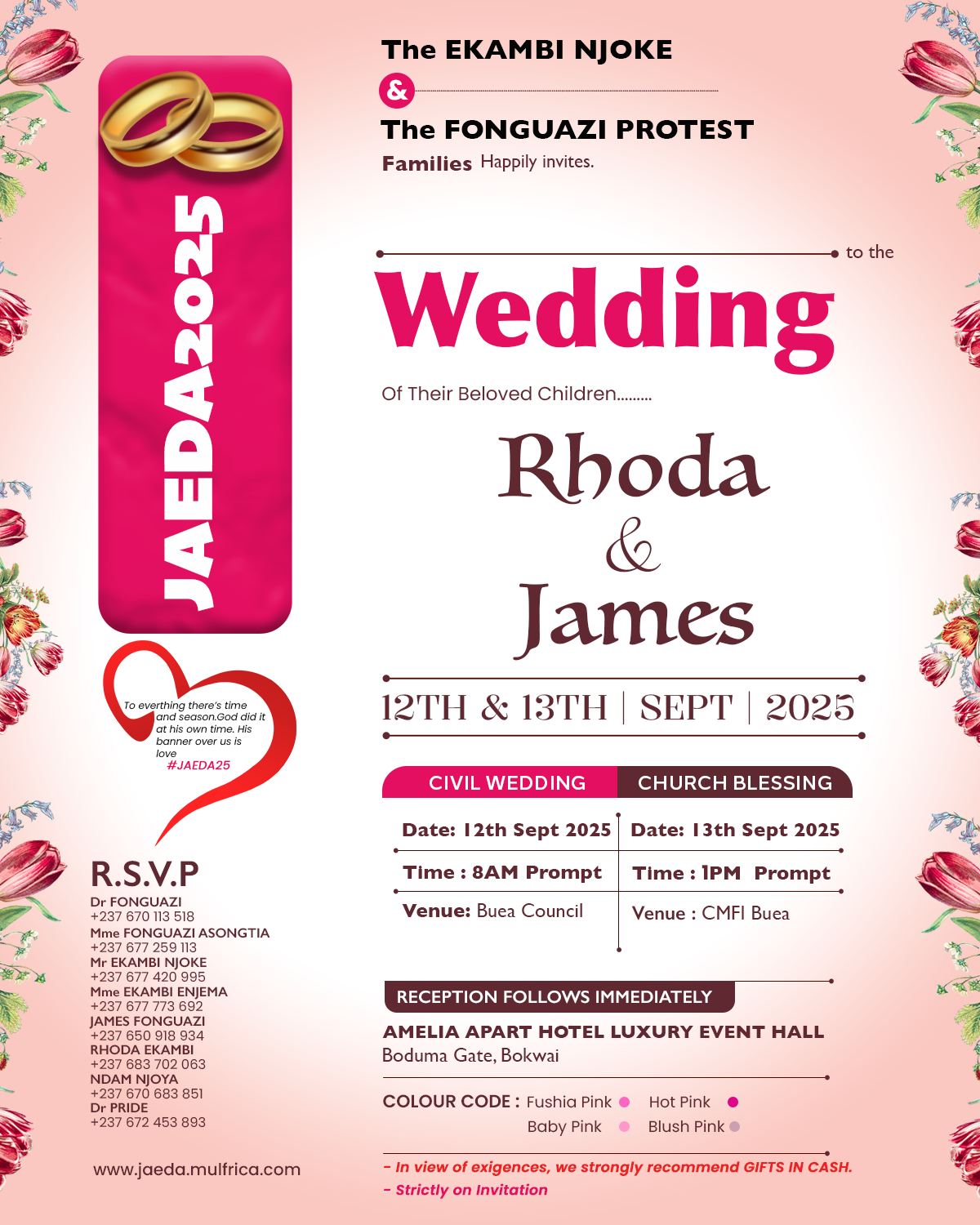 The Wedding Website of RHODA N and JAMES C