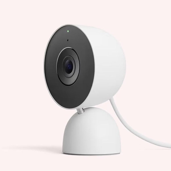 Google Nest Cam Indoor (Wired, 3rd Gen) - Security Camera with 2K Video and Gemini, Night Vision, 2-Way Audio, Works with Google Home - 2025 Model - Snow