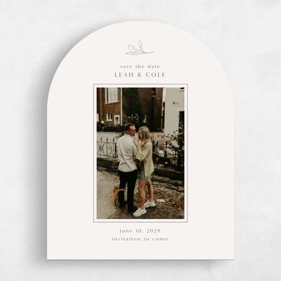 Beige Arch Wedding Save the Date - Arum Photo