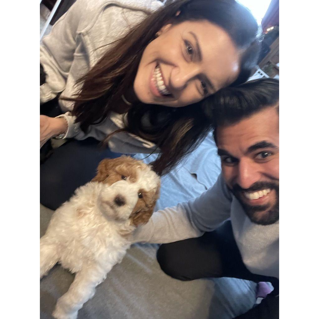 The first time we met our newest family addition: our puppy, Brix!