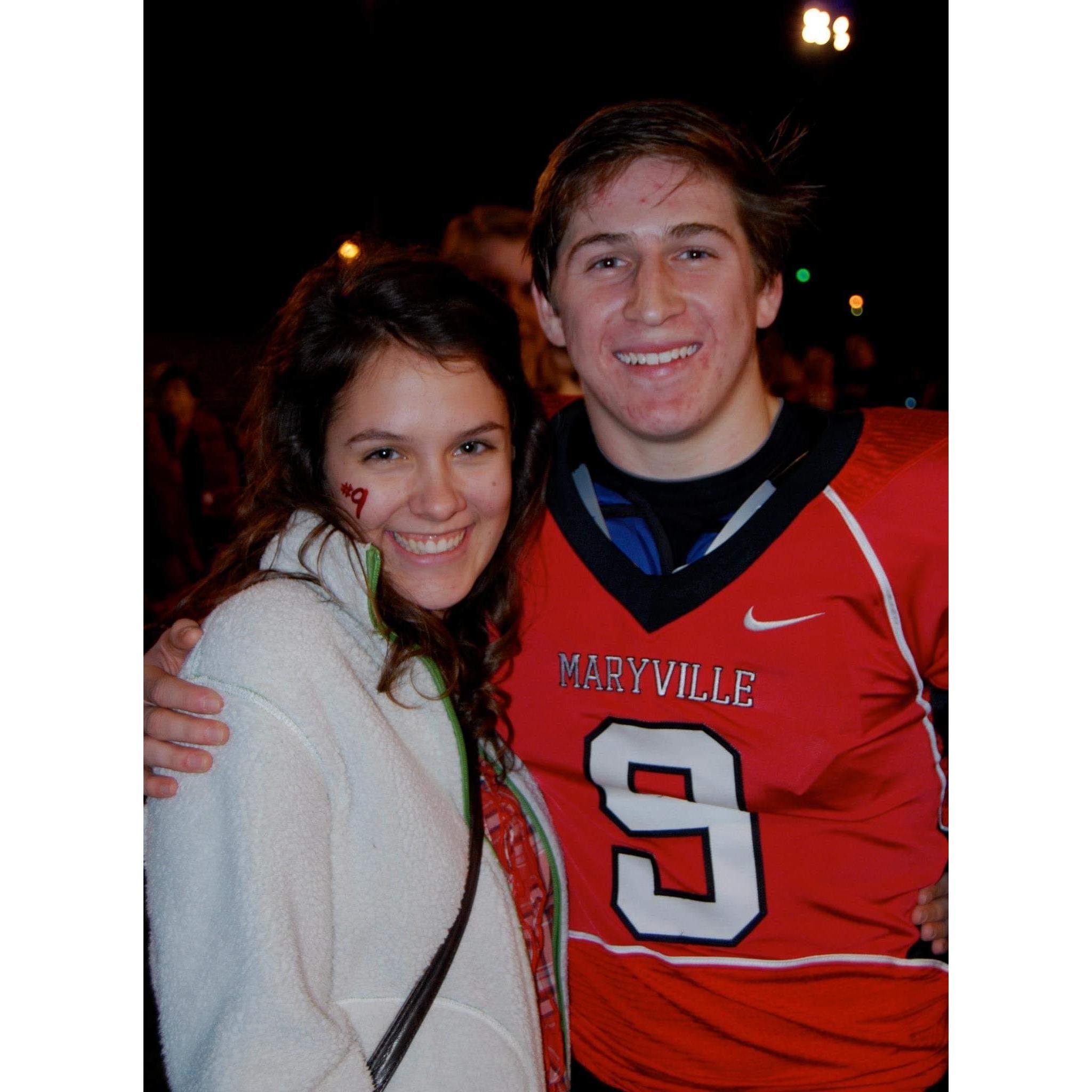 Sometimes Anna Bret made the trek to TN for my high school football games. My dad never missed the chance to take our post game picture and we both secretly liked it.
