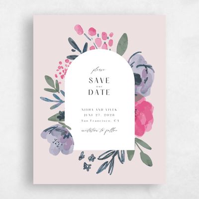 Purple Magnet Wedding Save the Date - Colletta Portrait