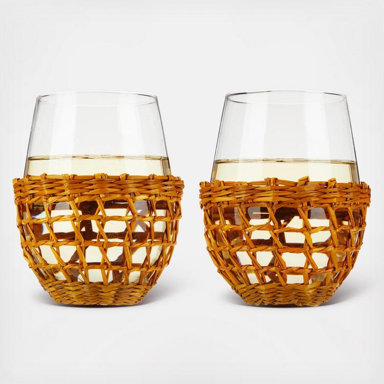 Luster Stemless Champagne Flute Set by Twine