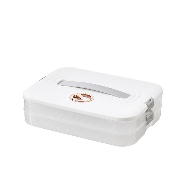 Multi Layer Cookie Carrier With Lid And Handle Time Recoder Dumplings Storage Box Food Dessert Clear Container