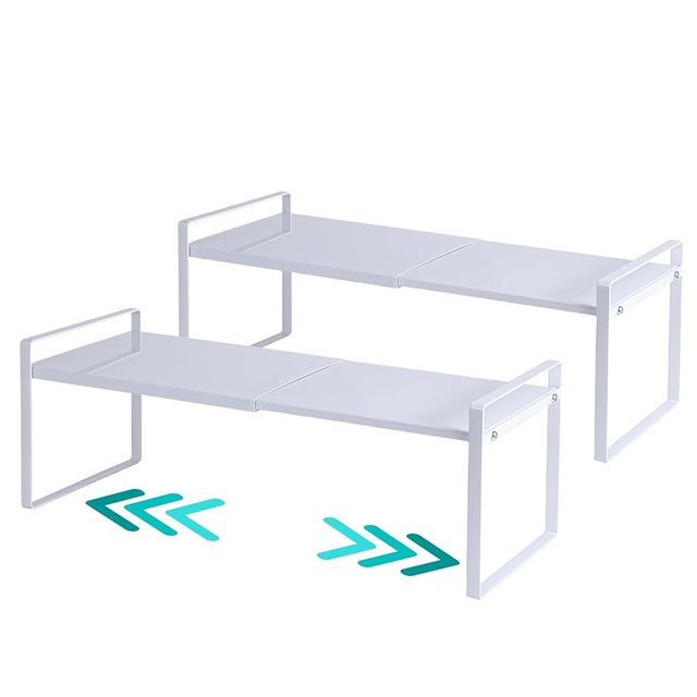 LJHFUQHUHU 2-Pack Expandable Shelf Organizer for Kitchen Countertop, Kitchen Organizers and Storage，Under Sink Expandable Shelf Organizer
