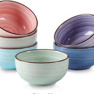 Selamica Ceramic Mini Bowls, 4 OZ Dipping Bowls, 3.5 Inch Gradient Color Set of 6, Microwave & Dishwasher Safe