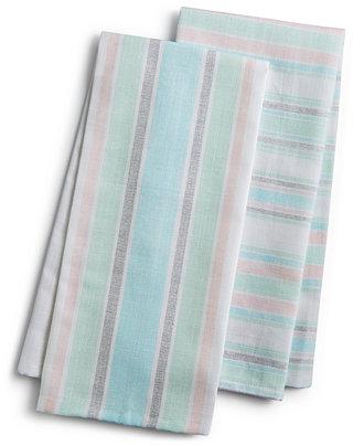 Martha Stewart Collection Pastel Striped Kitchen Towels, Only at Macy's