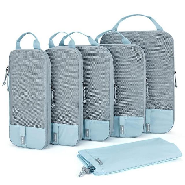 Compression Packing Cubes, BAGSMART 6 Set Packing Organizers for Travel, Expandable Luggage Organizer for Carry on Luggage, Compression and Lightweight Suitcase Organizers for Woman & Man