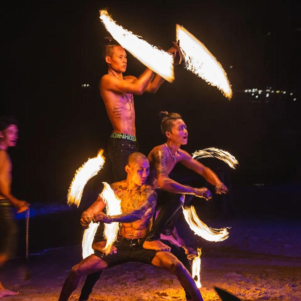 Fire show on the beach