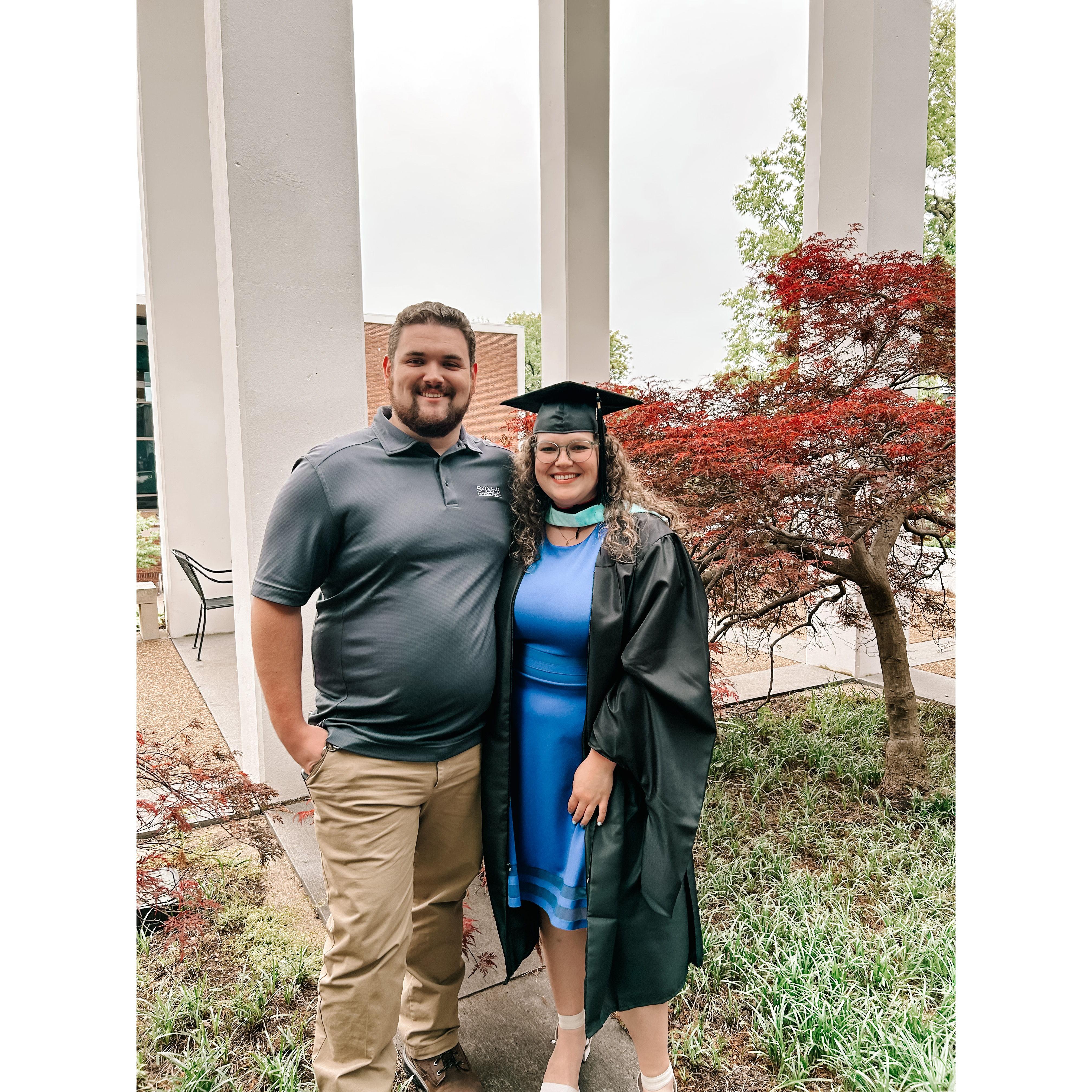 Lindsey's hooding ceremony at Belmont.