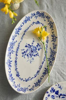 Botanical Transferware Serving Platter