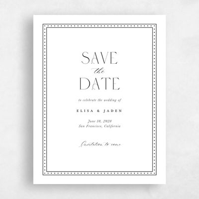White Simple Wedding Save the Date - Calidore Portrait