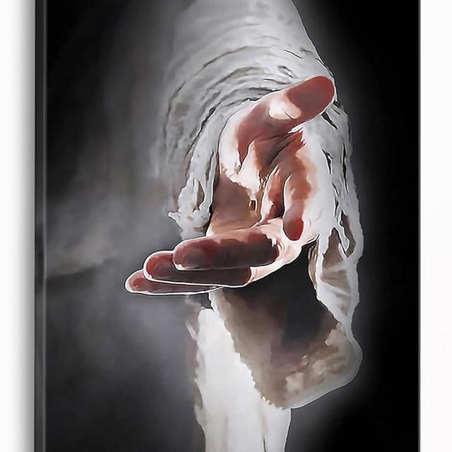 Jesus Religion With Framed Canvas Wall Art Give Me Your Hand God Christian Wall Art Jesus Poster Pictures Wall Art Christian Wall Decor Prayer Room Bedroom Living Room Ready to Hang 12 "x16"