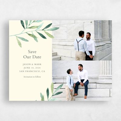 Cream, Yellow Wedding Save the Date - Eastwick Duo