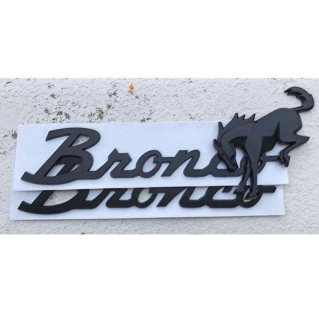 3D Automotive Decor Replacement for Bronco Tailgate Rear Door, Set of 3 ABS Plastic (Matte Black)