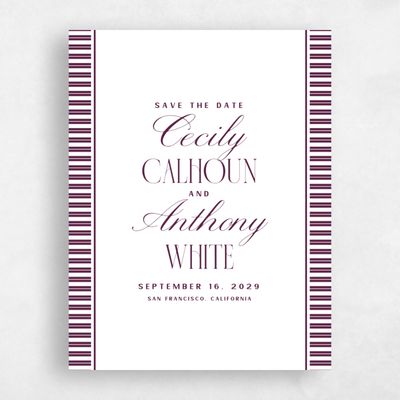 Plum, Purple Wedding Save the Date - Connell Portrait