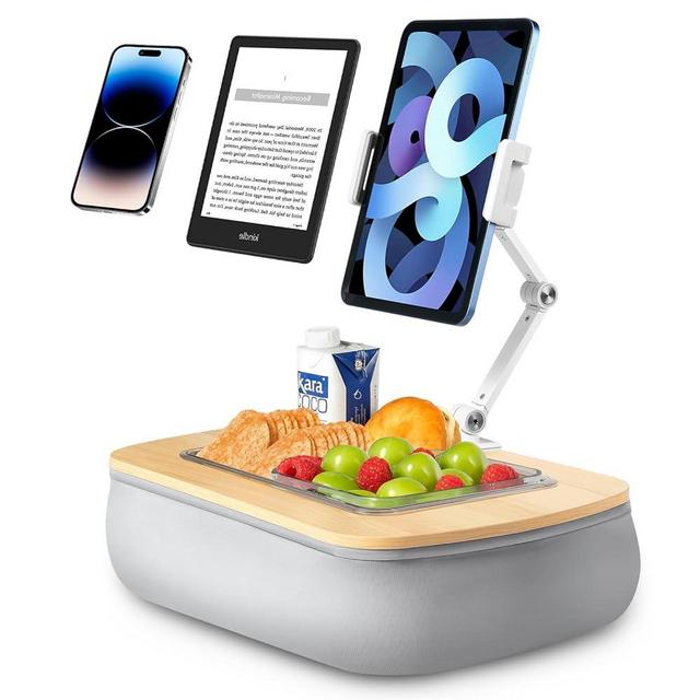 UPERGO Tablet Kindle Stand Pillow, iPad Pillow Holder for Lap with Soft Bean Bag, Fits 4.7 to 12.9 Inch Tablets, Ideal for Hands-Free Reading and Relaxation on Sofa, Couch, Bed, Car