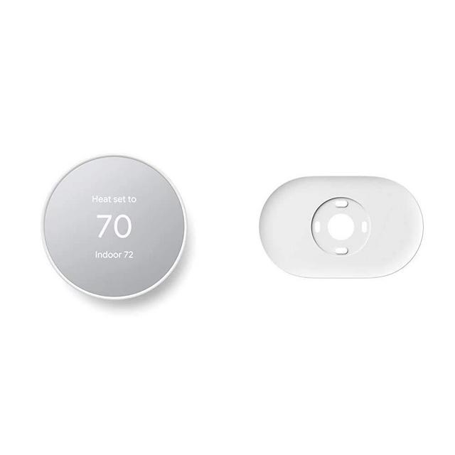 Google Nest Thermostat - Smart Thermostat for Home - Programmable Wifi Thermostat Trim Kit - Made for the Nest Thermostat - Programmable Wifi Thermostat Accessory - Snow
