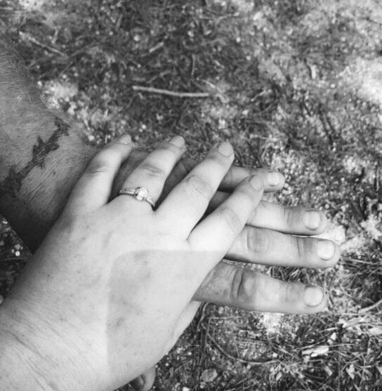 Our hands right after the proposal