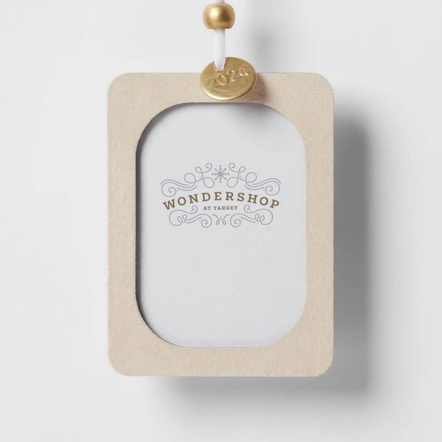Velvet 2024 Picture Frame Christmas Tree Ornament Cream - Wondershop™: Indoor Use, 4.33" Height