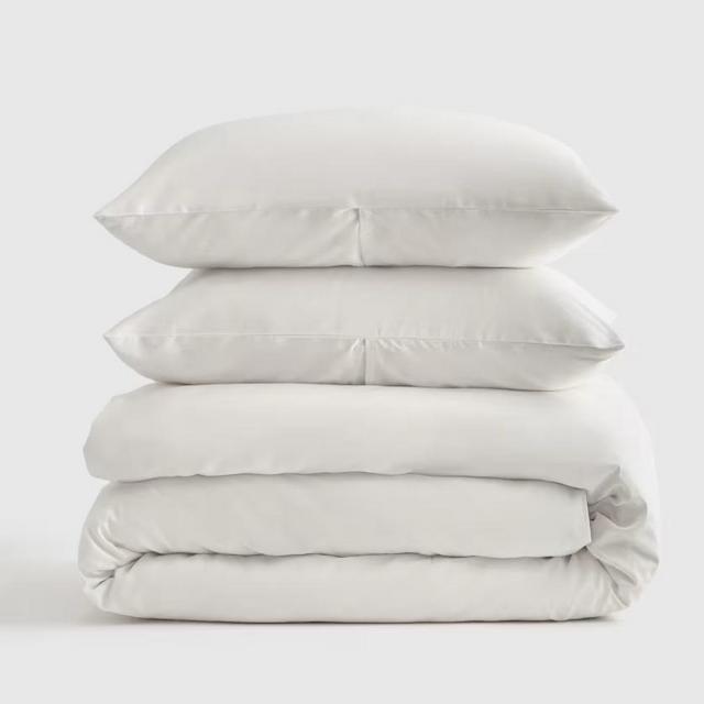 Luxury Organic Sateen Duvet Cover Set- King- White