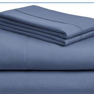 LuxClub 4 PC Queen Sheet Set, Breathable Luxury Bed Sheets, Deep Pockets 18" Wrinkle Free Cooling Sheets Machine Washable Hotel Bedding Silky Soft - Oxford Queen
