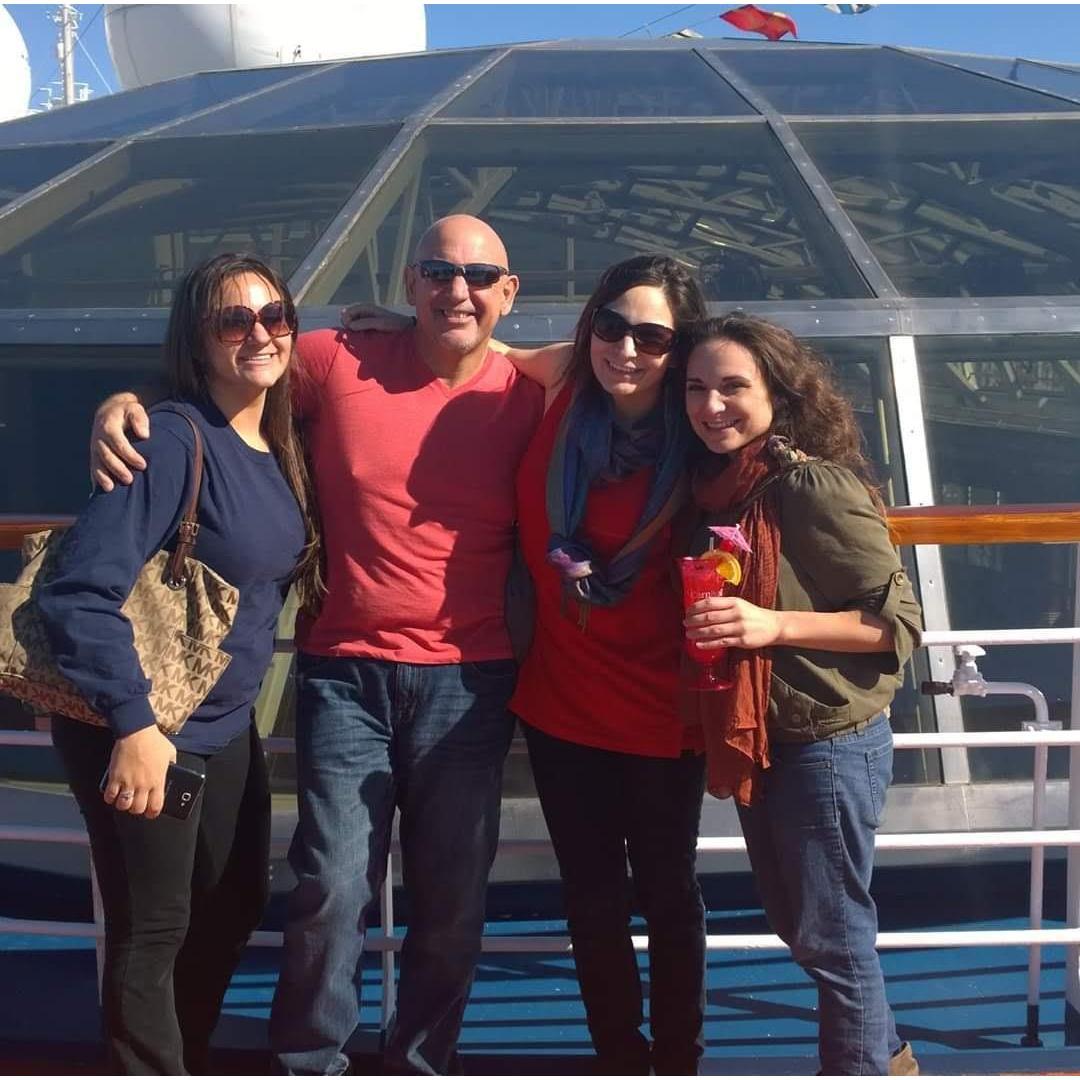 Sistas with pops on a cruise!